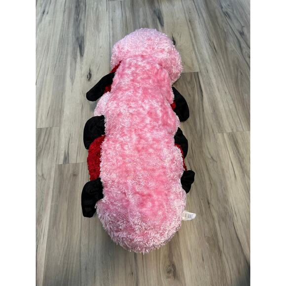Dan Dee Caterpillar Plush Red Pink Valentines Day Love Bug Stuffed Animal ~30” - Picture 2 of 5